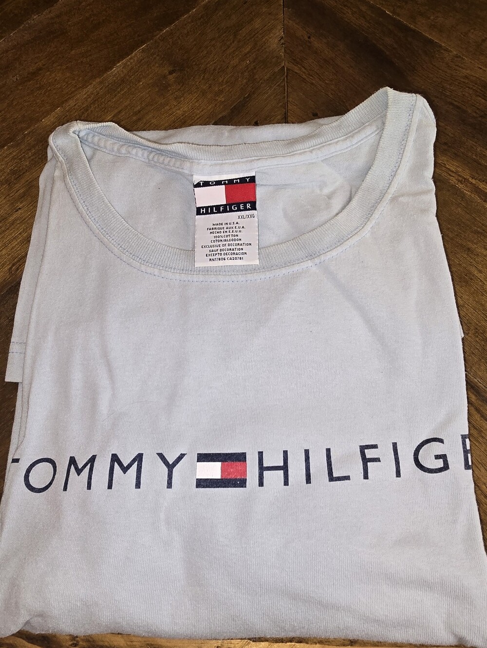 Tommy Hilfiger Light Blue XXL Logo Crewneck Tee